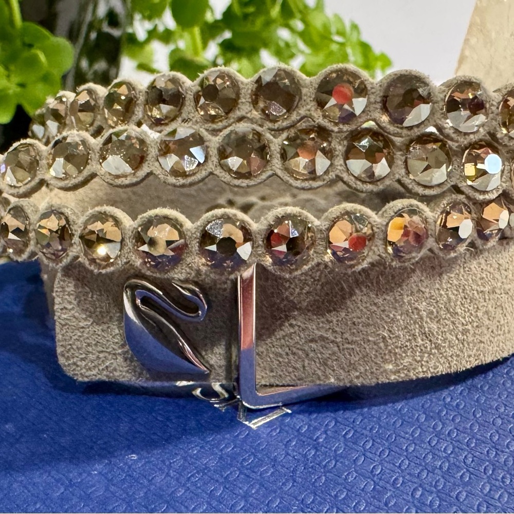 Swarovski Tan Power Slake Collection Double Wrap Crystal Bracelet NWOT - Picture 4 of 16